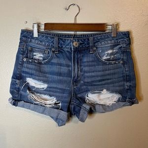 American Eagle Tomgirl Midi Denim Jean Shorts Size 6